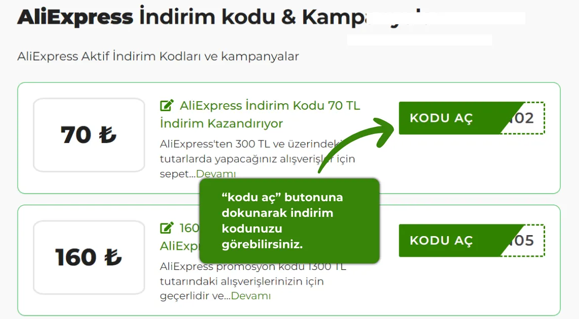 AliExpress indirim kodu nasıl alınır?