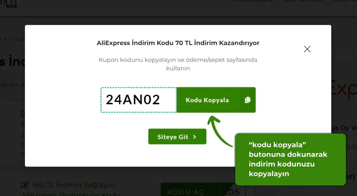 AliExpress kupon kodu alma 