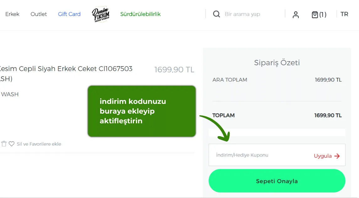 Colins indirim kuponu nasıl kullanılır?