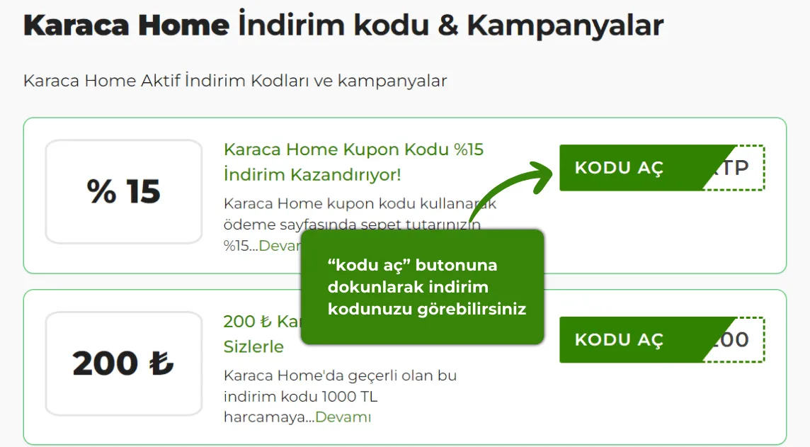 Karaca Home indirim kodu nasıl alınır?