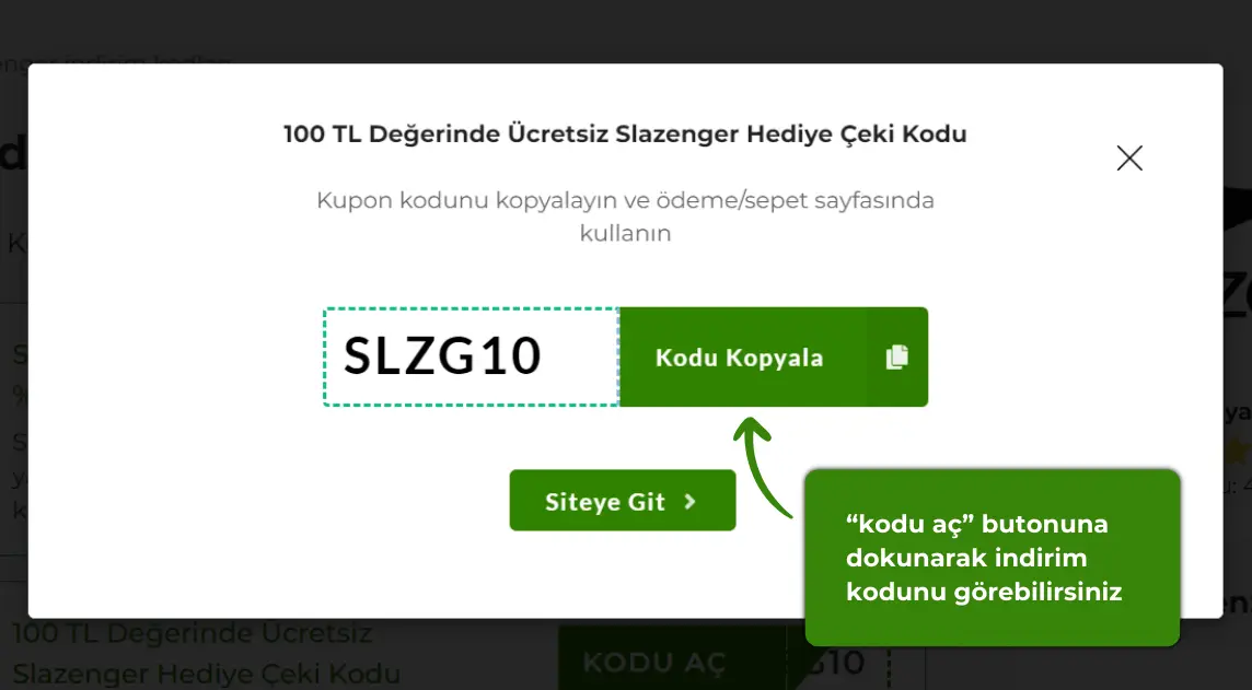 Slazenger indirim kodu alma ve kullanma rehberi