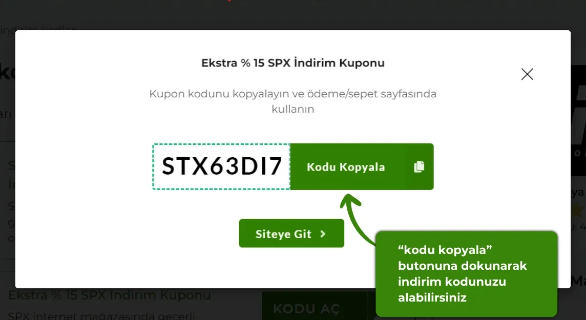 SPX indirim kodu kullanma rehberi