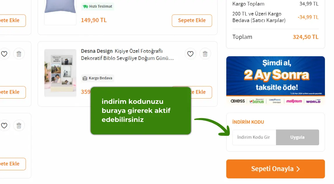 Trendyol indirim kodu nasıl kullanılır?