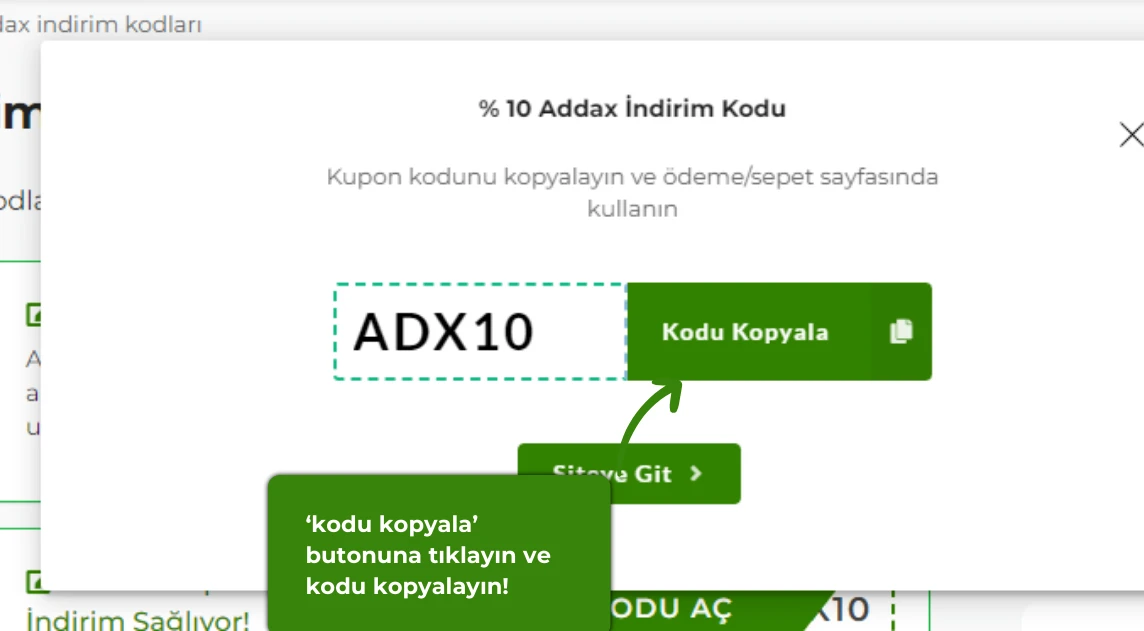 Addax indirim kodu nasıl alınır?