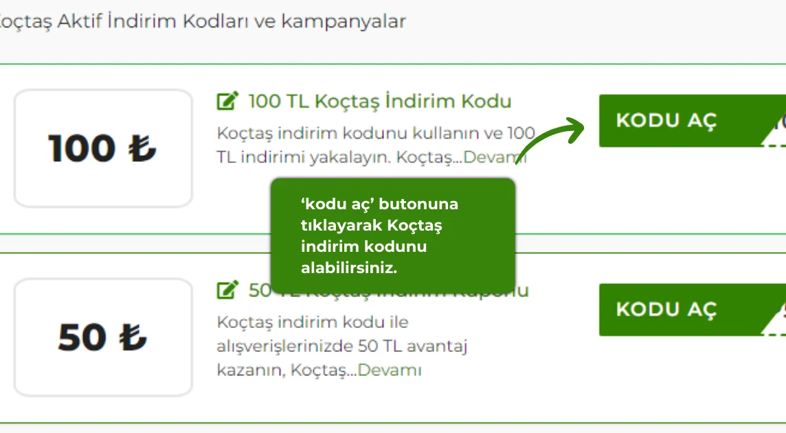 Koçtaş indirim kodu nasıl alınır?