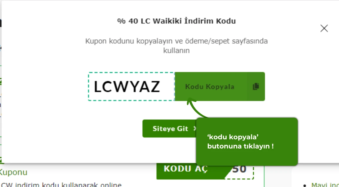 LCW indirim kodu nasıl alınır