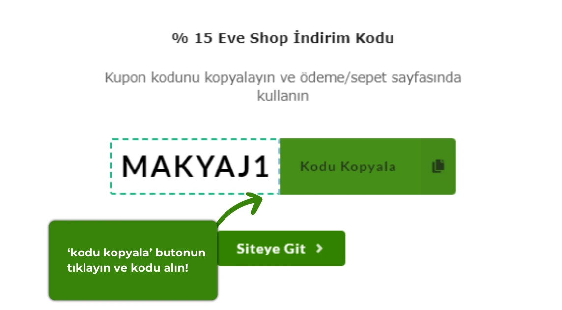 Eve Shop indirim kodu nasıl kullanılır?