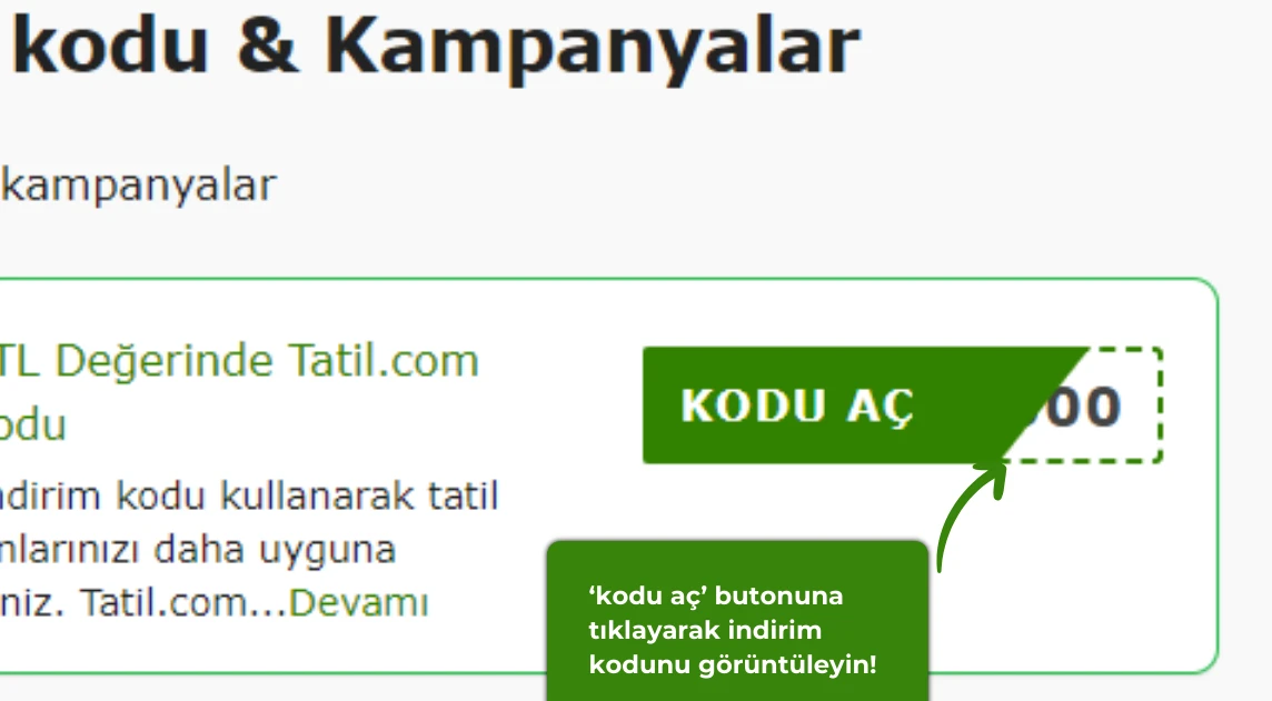 Tatilcom indirim kodu nasıl alınır ?