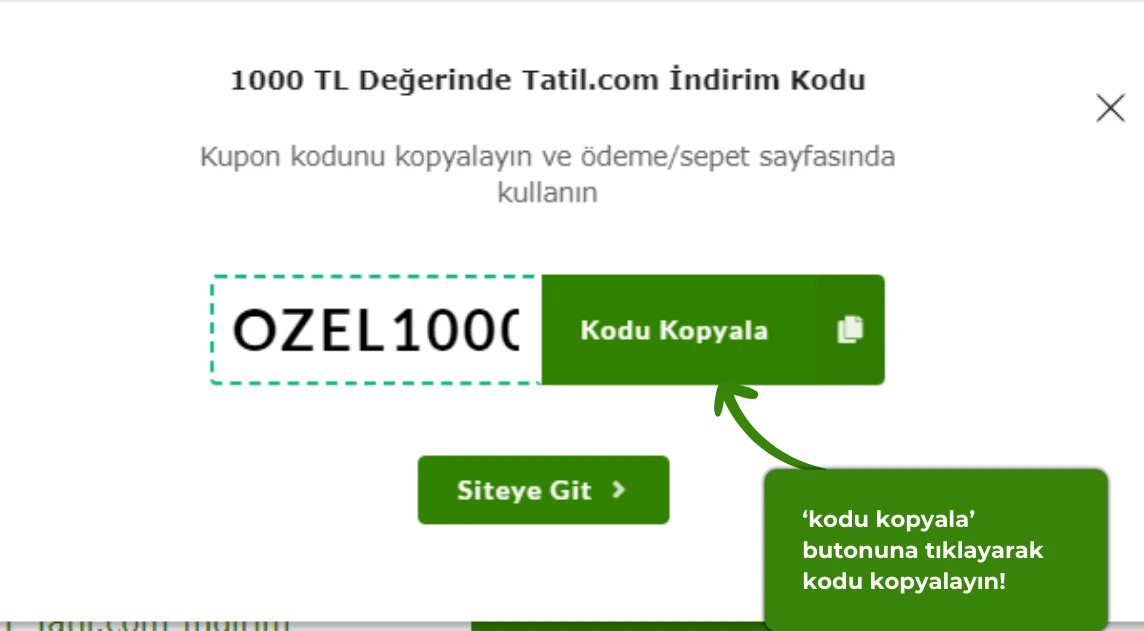 Tatilcom indirim kodu nasıl alınır?