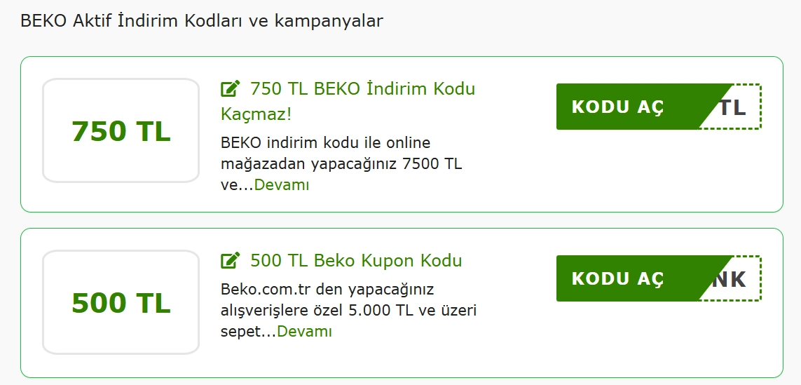BEKO indirim kodu nasıl bulunur?