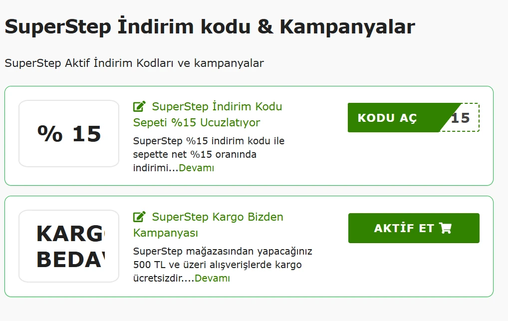 SuperStep indirim kodu nasıl bulunur